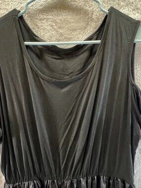 Black Teal Ombre Cold Shoulder Maxi Dress